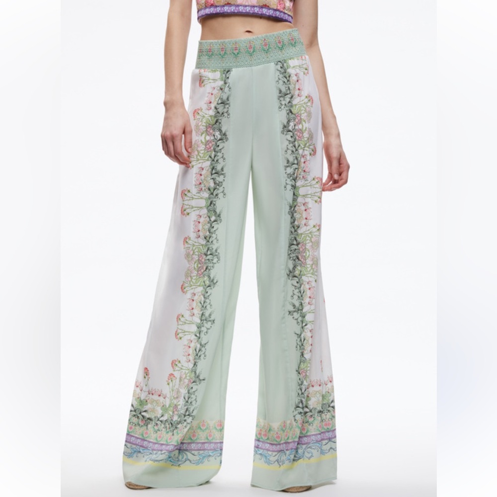 Alice + Olivia Alabama Palazzo Pants Floral Fest Size 2